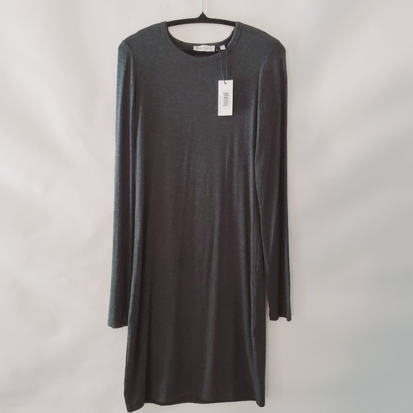 American Tall Viscose Blend Long Sleeve Dress Size Large Tall Charcoal Gray NEW - Picture 6 of 15